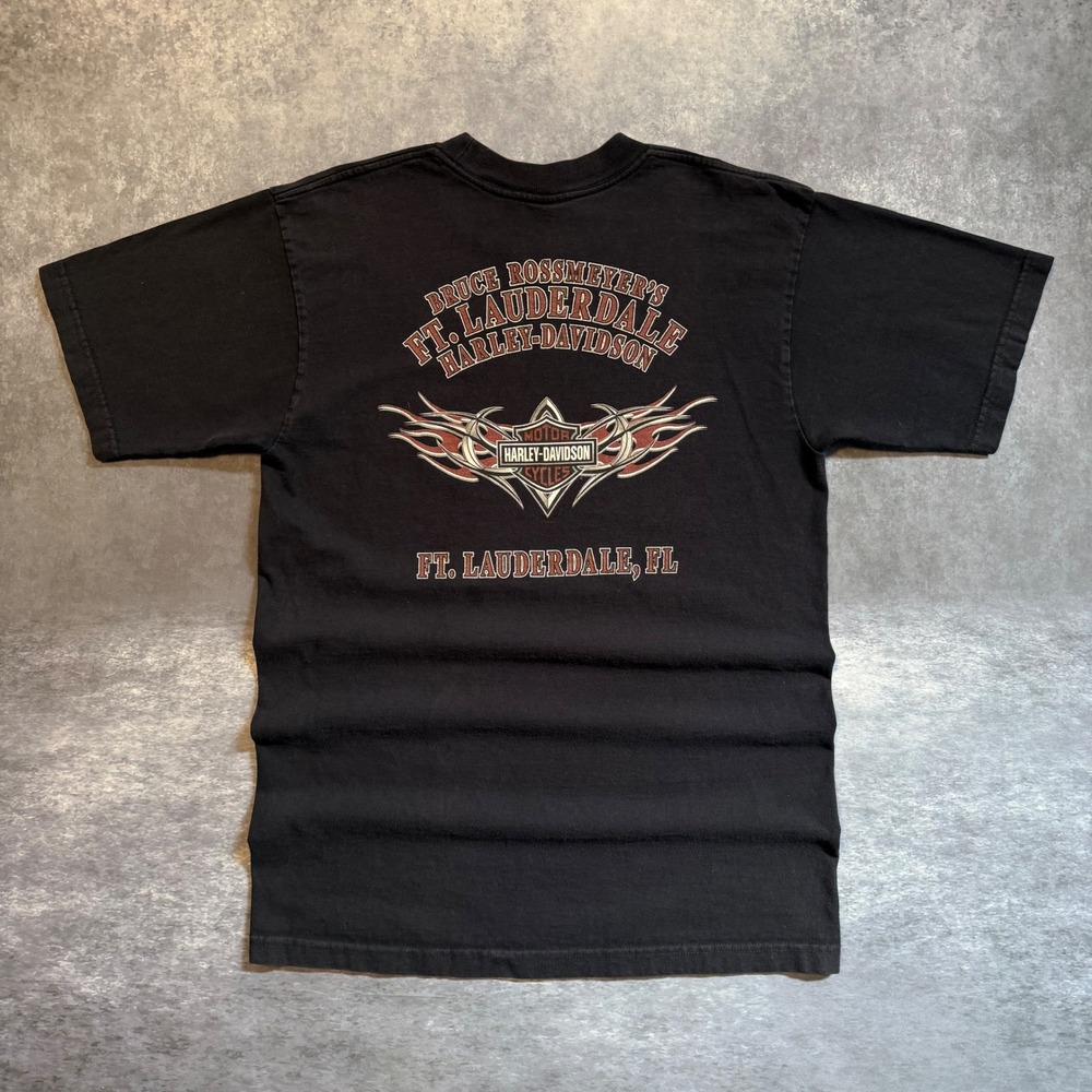 VTG Harley Davidson Ft Lauderdale Florida T-Shirt Mens Large Black 2006 Made USA